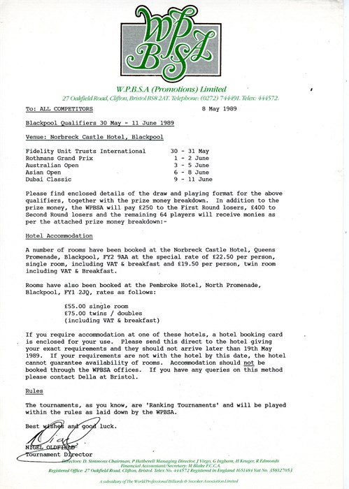 1989 WPBSA Info
