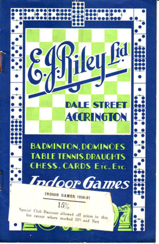 E.j. Riley indoor games catalogue