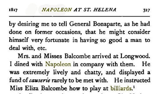 Napoleon teaching Billiards