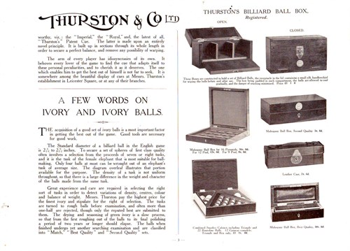 Thurston Billiard catalogue