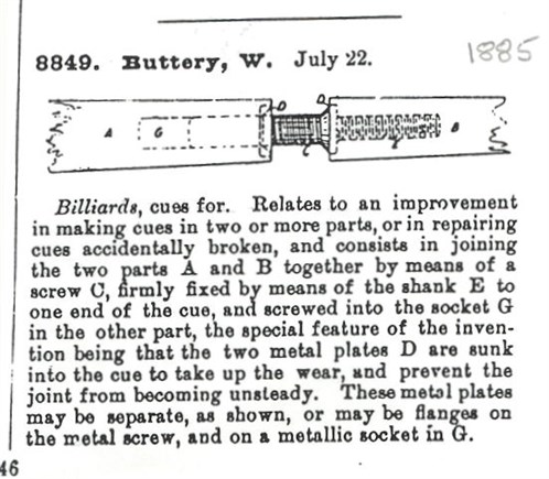 Patent for a 2piece Billiard Cue