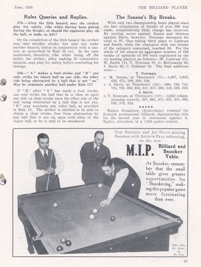 MIP Billird Table 1930