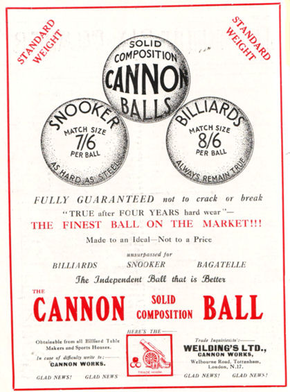 Weilding Billiard Ball advert