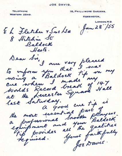Joe Davis letter to E.L. Fletcher _adj